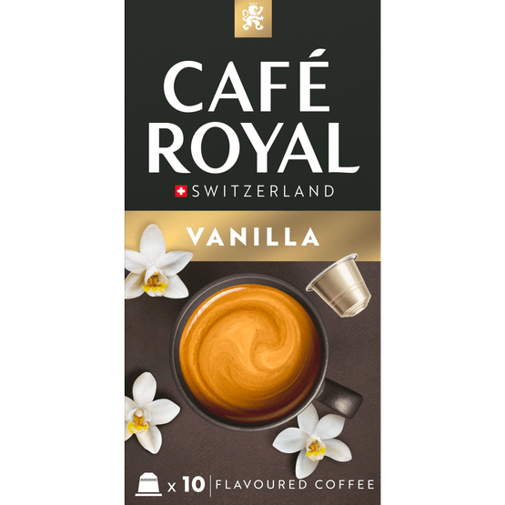 Foto van Café Royal Koffiecups vanilla op witte achtergrond