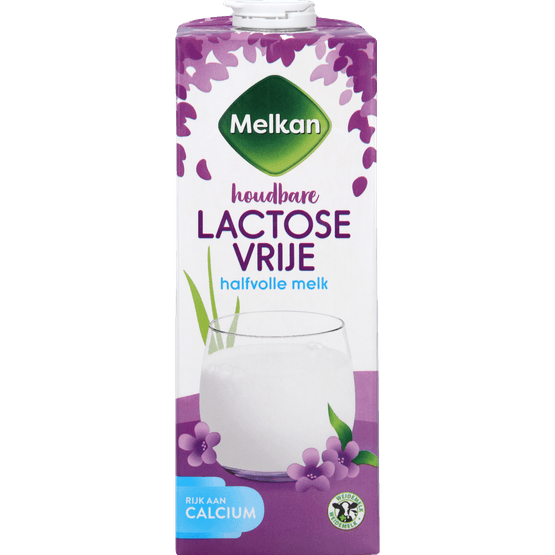 Foto van Melkan Houdbare lactosevrije halfvolle melk op witte achtergrond