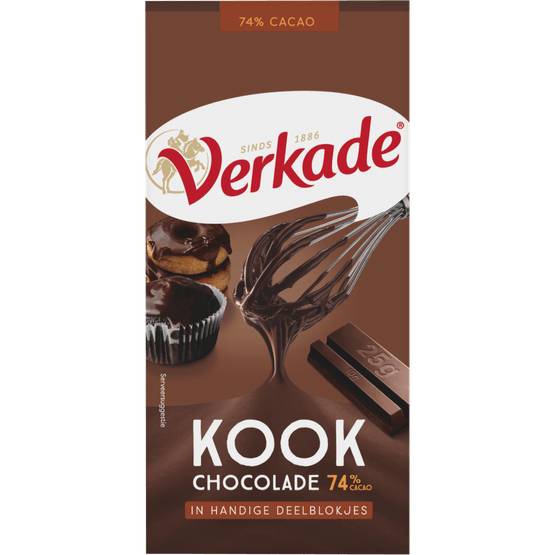 Foto van Verkade Kookchocolade op witte achtergrond