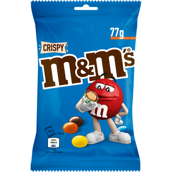 Foto van M&M's Crispy op witte achtergrond