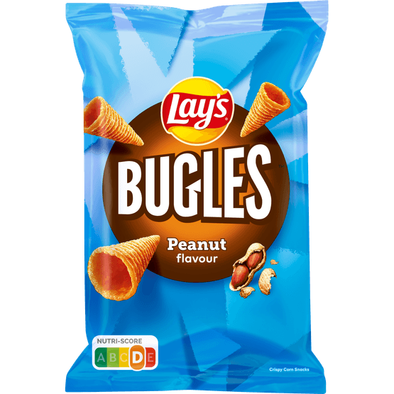 Foto van Lay's Bugles peanut zak op witte achtergrond