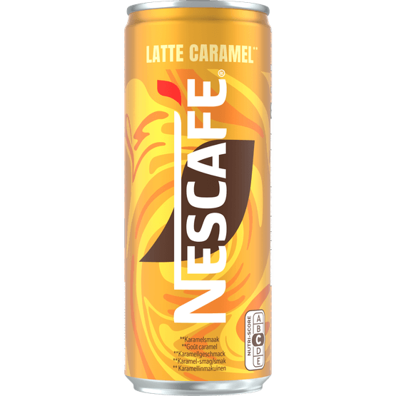 Foto van Nescafé Ijskoffie latte caramel op witte achtergrond