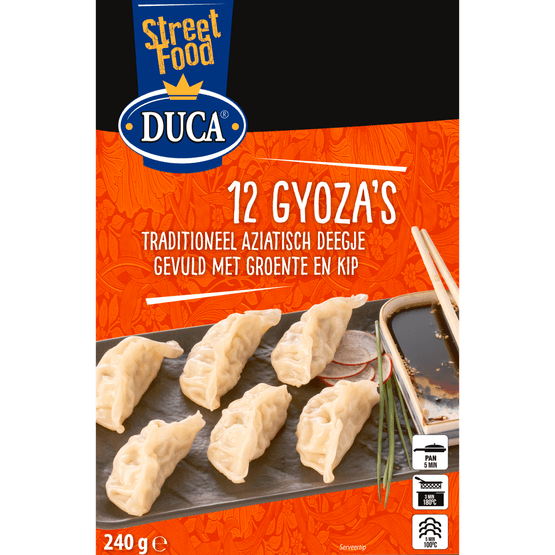 Foto van Duca Gyoza chicken 12 stuks op witte achtergrond