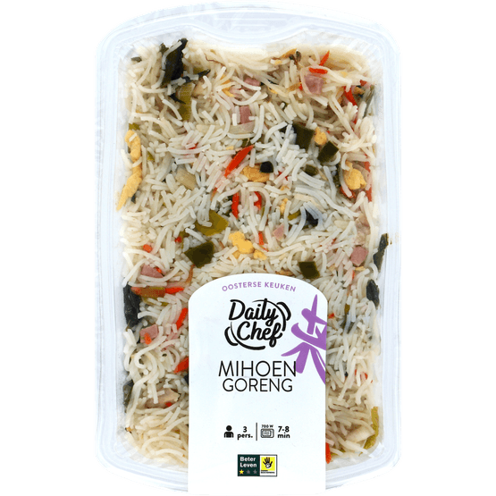 Foto van Daily Chef Mihoen goreng op witte achtergrond