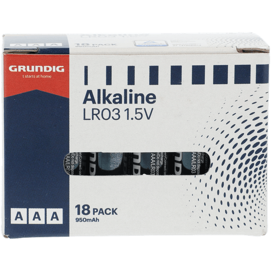 Foto van Grundig Batterijen AAA op witte achtergrond