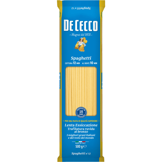 Foto van De Cecco Spaghetti op witte achtergrond