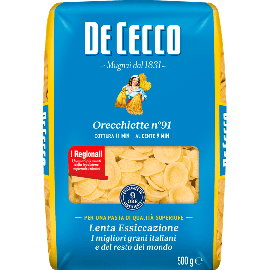 Foto van De Cecco Orecchiette op witte achtergrond