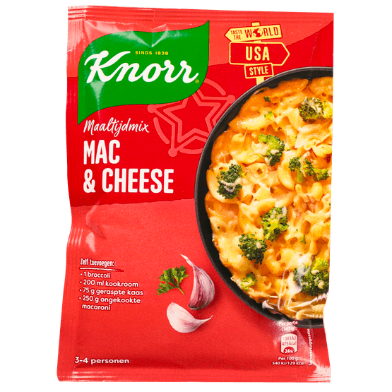 Foto van Knorr Maaltijdmix mac & cheese op witte achtergrond