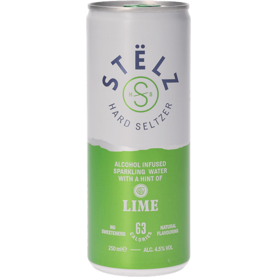 Foto van STELZ Hard ice tea lime op witte achtergrond