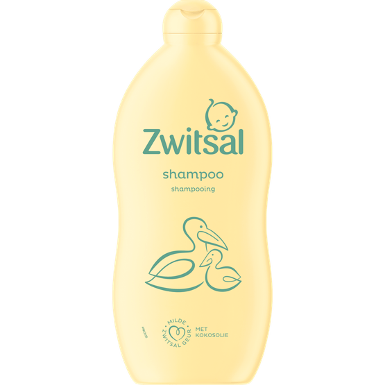 Foto van Zwitsal Shampoo met kokosolie op witte achtergrond