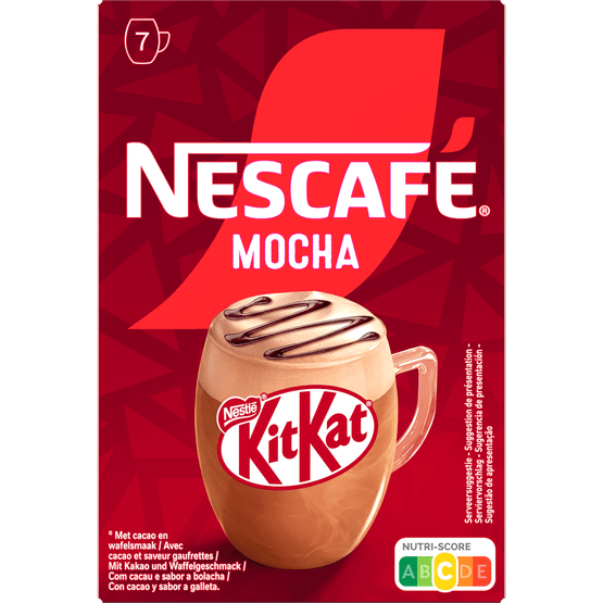 Foto van Nestlé Oploskoffie mocha kitkat 7st. op witte achtergrond