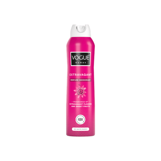 Foto van Vogue Deospray extravagant op witte achtergrond