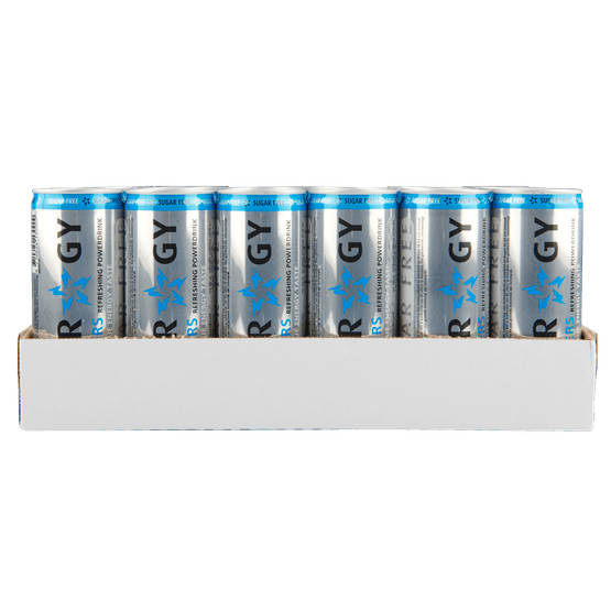 Foto van Slammers Energy drink sugar free 24x250ml op witte achtergrond