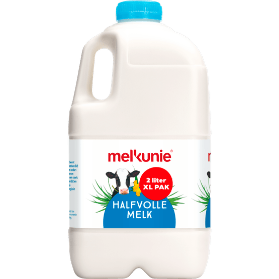 Foto van Melkunie Halfvolle melk op witte achtergrond