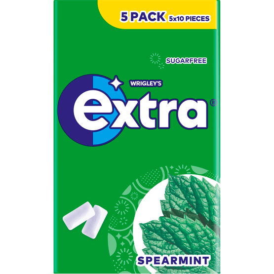 Foto van Extra Spearmint 5-pack op witte achtergrond