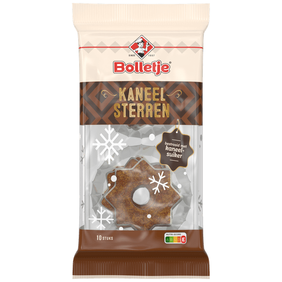 Foto van Bolletje Kaneelsterren op witte achtergrond