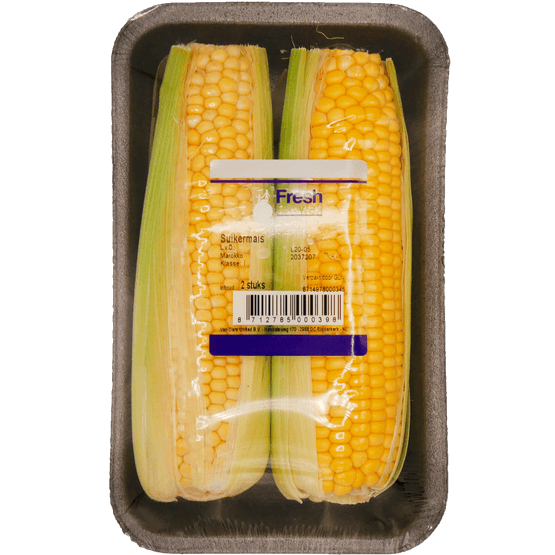 Foto van Suikermais op witte achtergrond