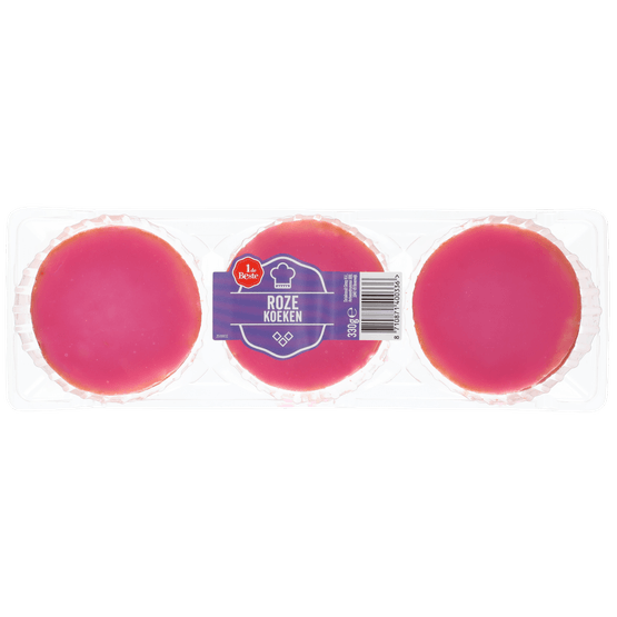 Foto van 1 de Beste Roze koeken 6 stuks op witte achtergrond