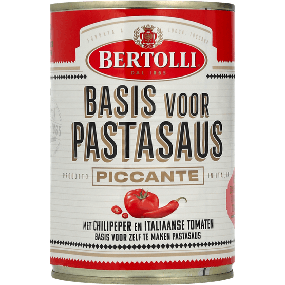 Foto van Bertolli Basis voor pastasaus piccante op witte achtergrond