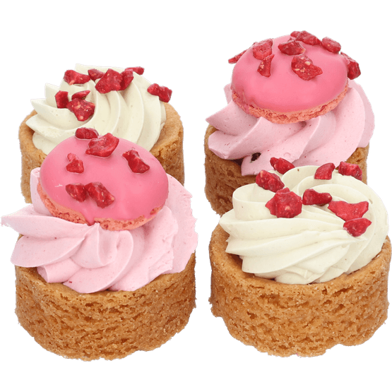 Foto van Framboos pistache slofjes op witte achtergrond