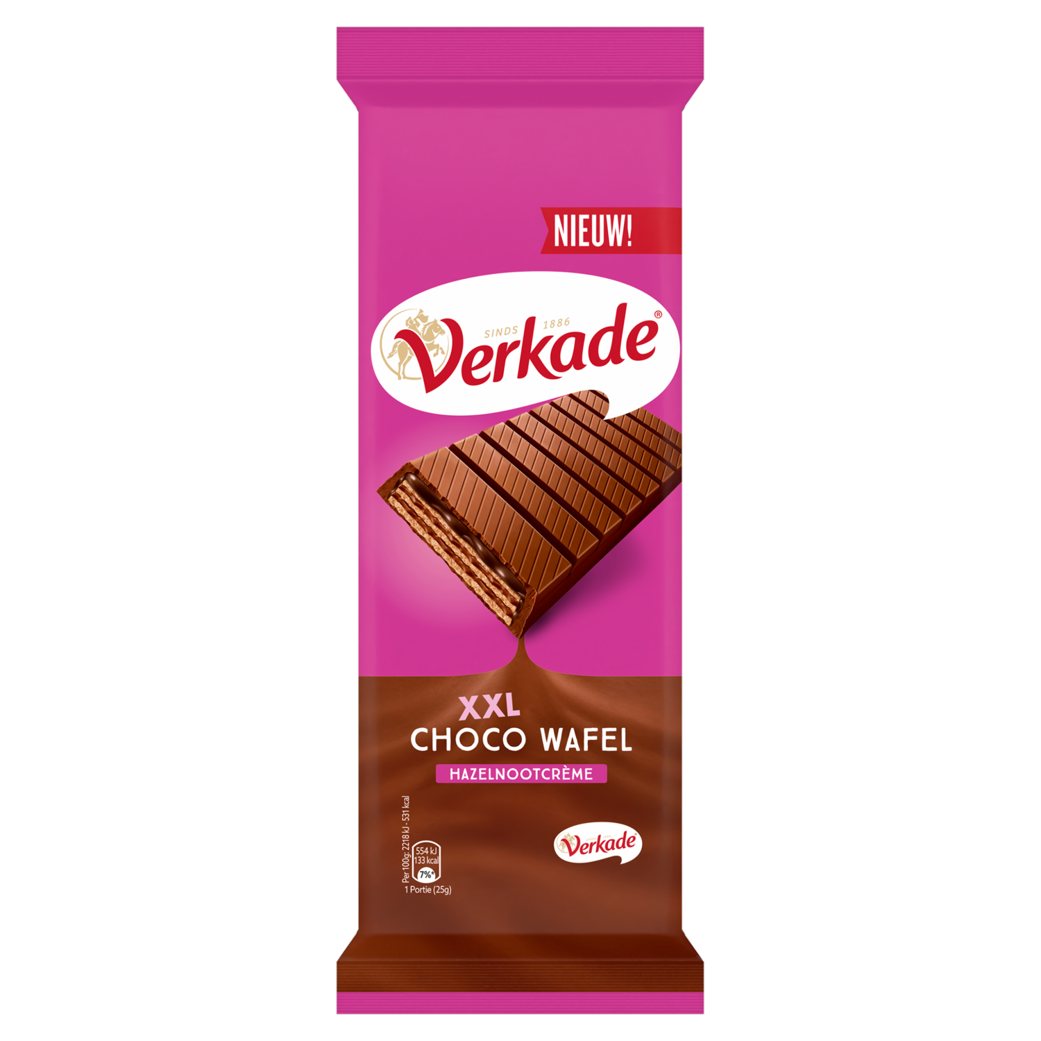 Verkade Wafelreep Melk/Hazelnoot 212 g
