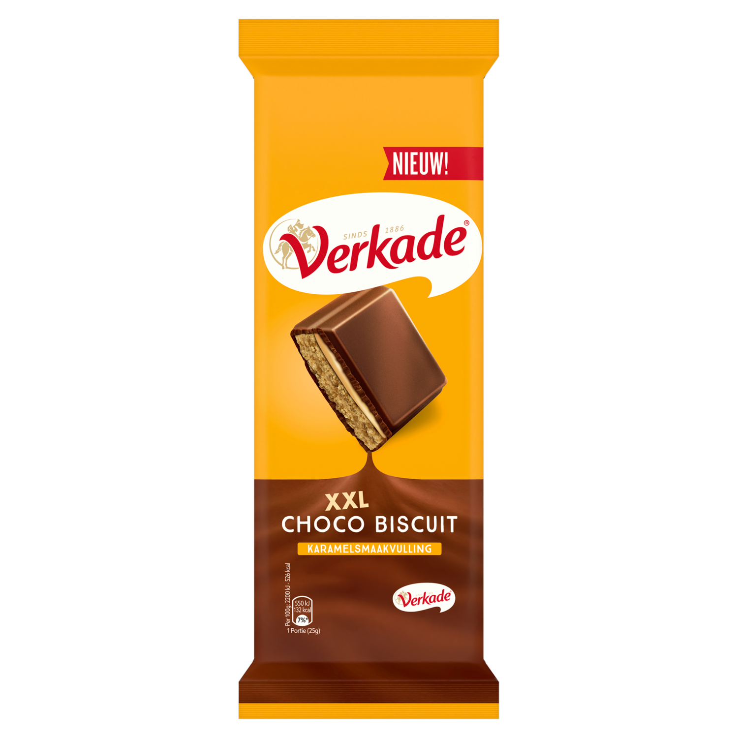 Verkade Choco Biscuitreep Karamel 225 g