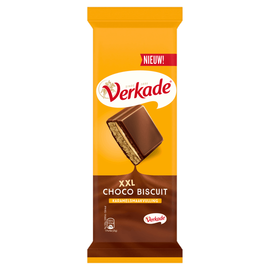 Foto van Verkade XXL choco biscuit karamel op witte achtergrond