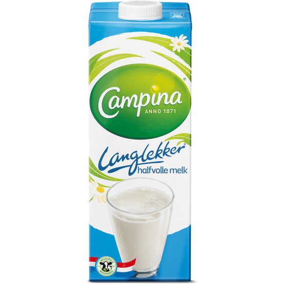 Foto van Campina Houdbare halfvolle melk langlekker op witte achtergrond