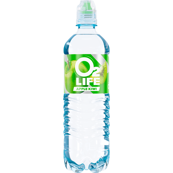 Foto van O2Life Mineraalwater appel kiwi op witte achtergrond