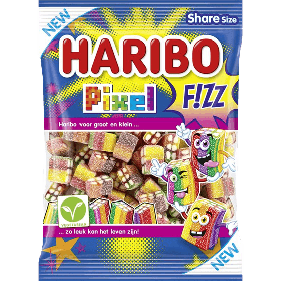Foto van Haribo Pixel fizz op witte achtergrond