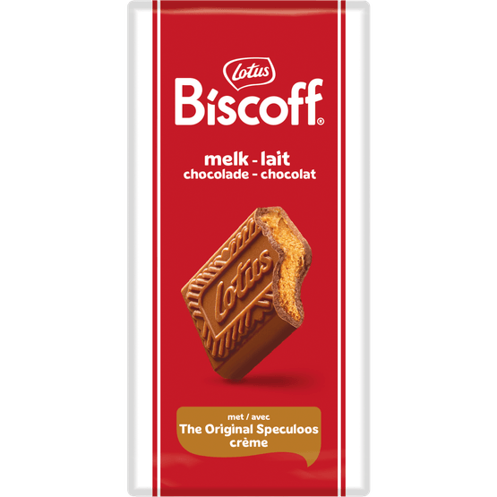 Foto van Lotus Chocoladereep speculoosvulling op witte achtergrond