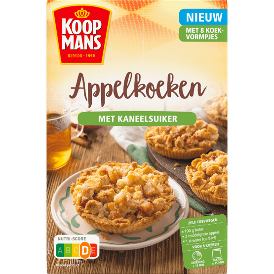 Foto van Koopmans Mix voor appelkoeken op witte achtergrond