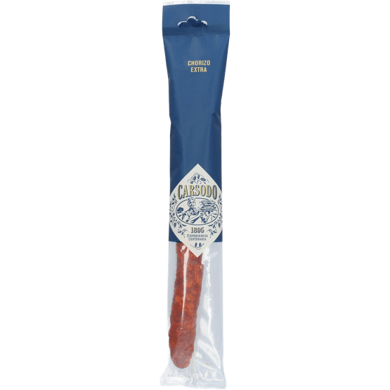 Foto van Carsodo Fuet chorizo op witte achtergrond