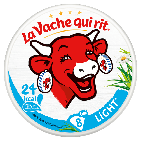 Foto van La Vache Qui Rit Smeerkaaspuntjes light 8 stuks op witte achtergrond