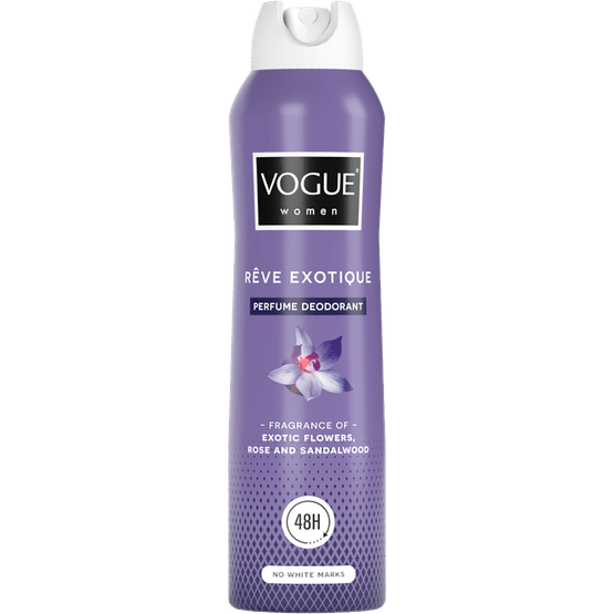 Foto van Vogue Deospray reve exotique op witte achtergrond