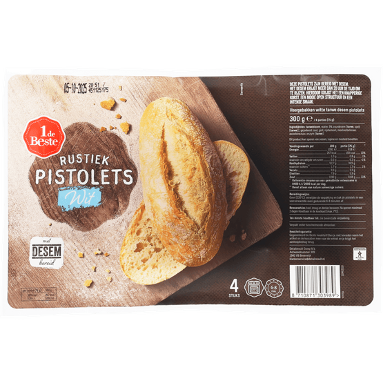 Foto van 1 de Beste Pistolet rustiek wit 4 stuks op witte achtergrond