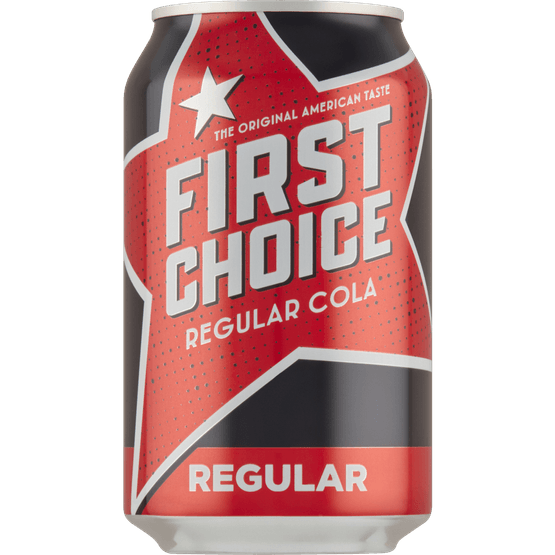 Foto van First Choice Cola Cola op witte achtergrond