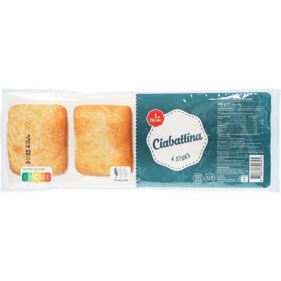 Foto van 1 de Beste Ciabattinas 4 st. op witte achtergrond