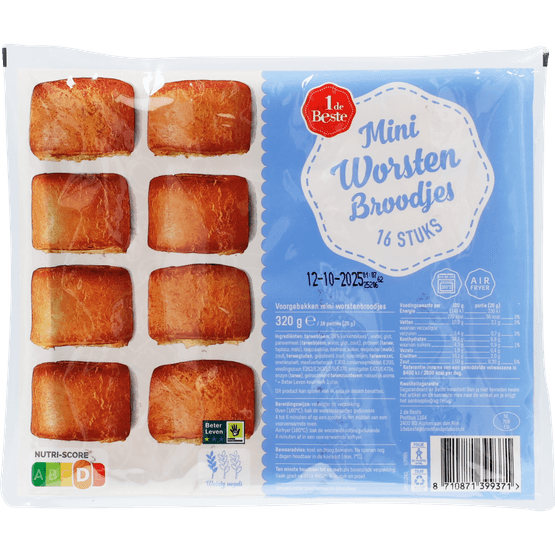 Foto van 1 de Beste Worstenbroodjes mini 16 st. op witte achtergrond