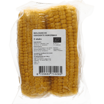Bio gekookte mais - 2 Stuks