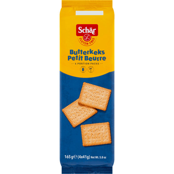 Foto van Schär Butterkeks glutenvrij op witte achtergrond
