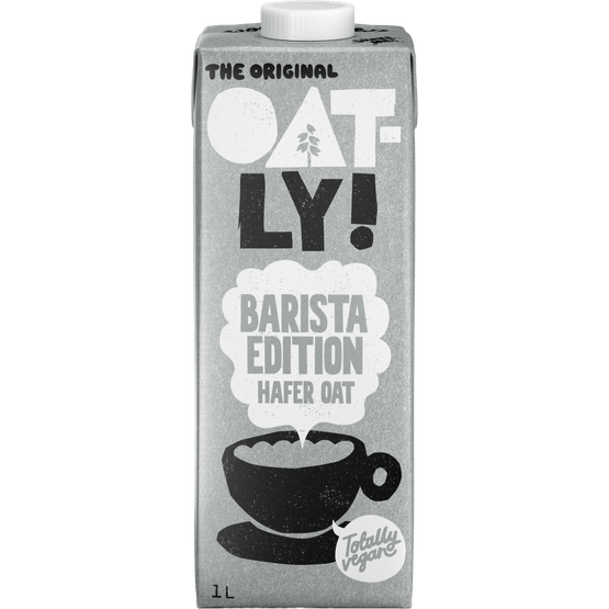 Foto van Oatly Haverdrank barista edition plantaardig op witte achtergrond
