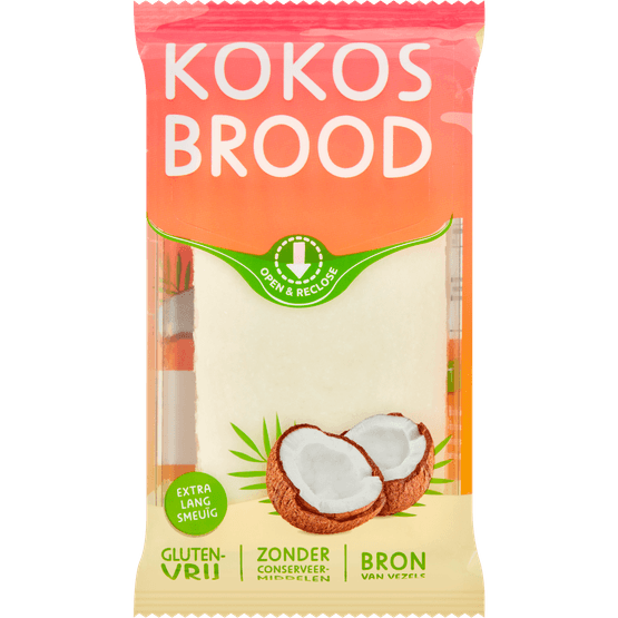Foto van Kokosbrood plakjes op witte achtergrond