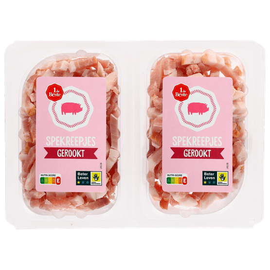 Foto van 1 de Beste Spekreepjes gerookt duo op witte achtergrond