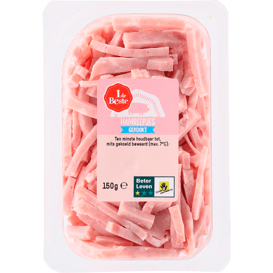 Foto van 1 de Beste Hamreepjes gekookt op witte achtergrond