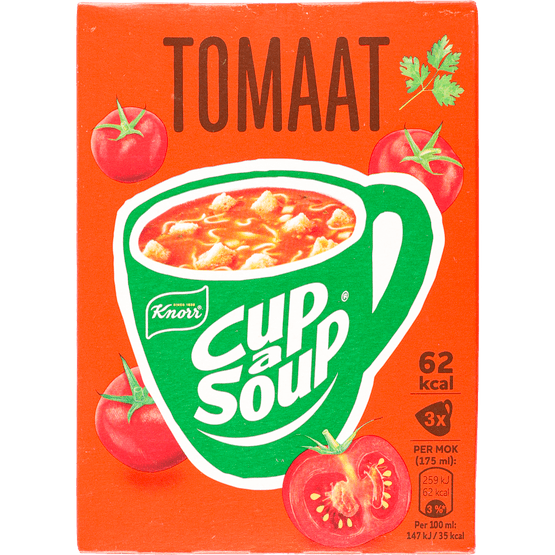 Foto van Knorr Cup-a-soup tomaat 3 st. op witte achtergrond