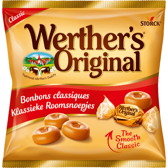 Foto van Werther's Original op witte achtergrond