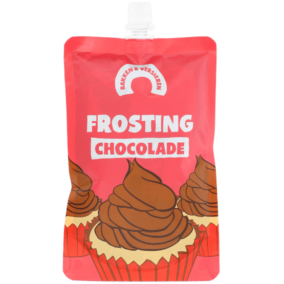 Foto van Bakken & Versieren Frosting chocolade op witte achtergrond