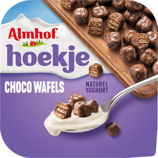 Foto van Almhof Hoekje choco wafels op witte achtergrond