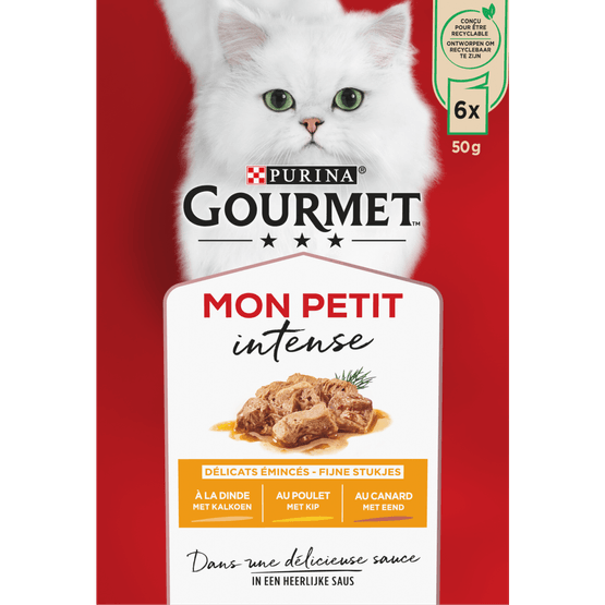 Foto van Gourmet Mon petit eend-kip-kalkoen 6 stuks op witte achtergrond